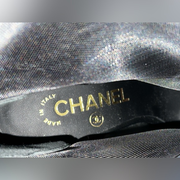 CHANEL Mesh Lambskin Cap Toe Ankle Boots Size 37 - Picture 13 of 13